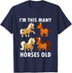 4 Years Old Girl Horses Old 4th Birthday Kids T-Shirt - T-Shirt | Navy
