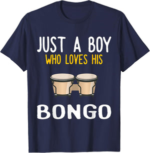 Just a Boy who loves his Bongo T-Shirt - T-Shirt | Navy