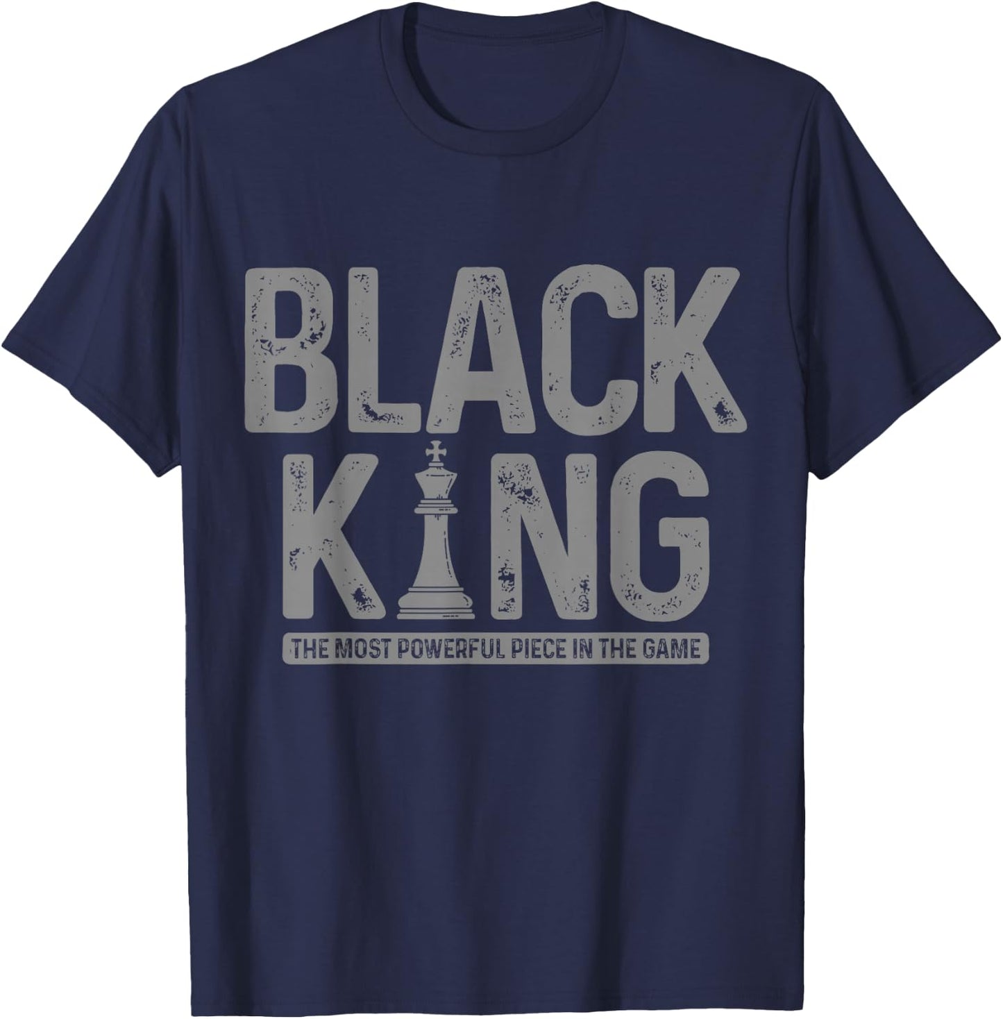Black King Chess History Month Juneteenth African Pride T-Shirt - T-Shirt | Navy