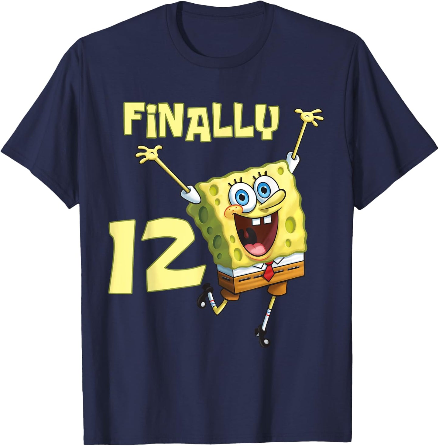 Mademark x SpongeBob SquarePants - Original SpongeBob Square Pants - 12th Birthday. Finally 12. T-Shirt - T-Shirt | Navy