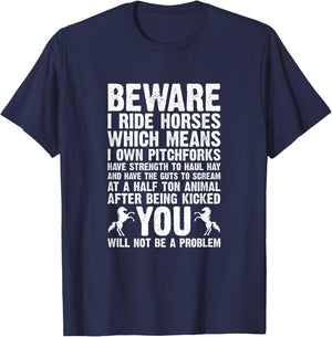 Horse Quote Horses Horseback Riding Equestrian Horse T-Shirt - T-Shirt | Navy