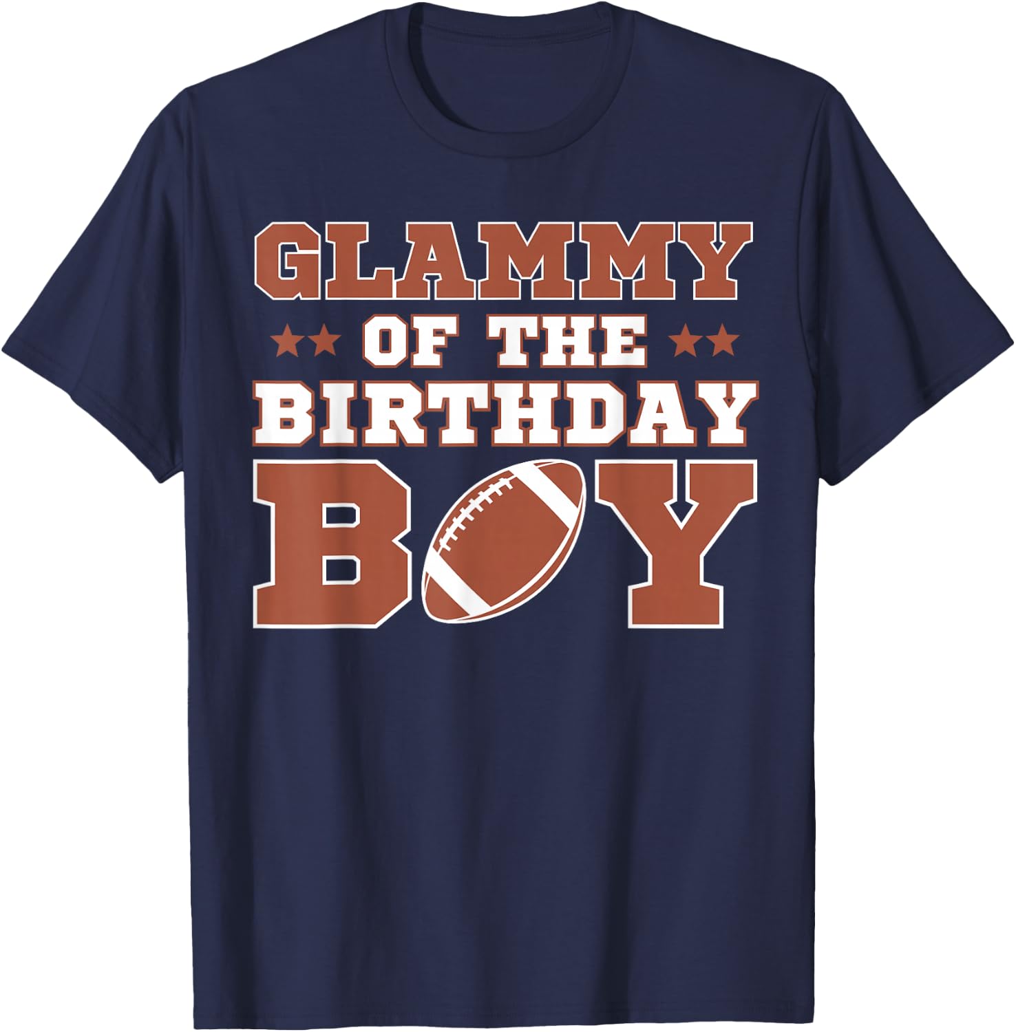 Glammy Of The Birthday Boy Football Kid 1st Bday Party Lover T-Shirt - T-Shirt | Navy