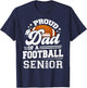 Proud Dad Of A Football Senior 2024 Graduate Graduation T-Shirt - T-Shirt | Navy