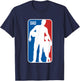 Dad Sports Logo Basketball Dad Son Silhouette Fathers Day T-Shirt - T-Shirt | Navy