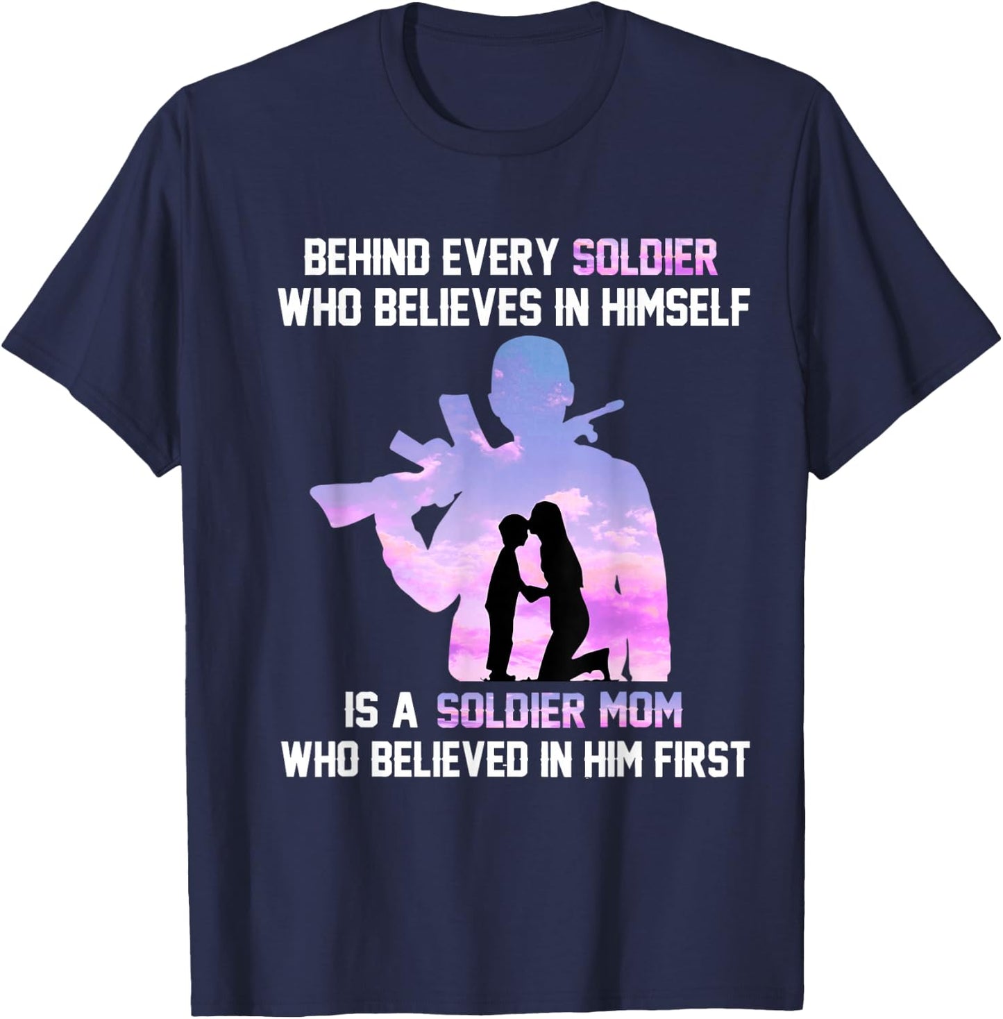 Proud Army Mom of Every Soldier Hero T-Shirt - T-Shirt | Navy