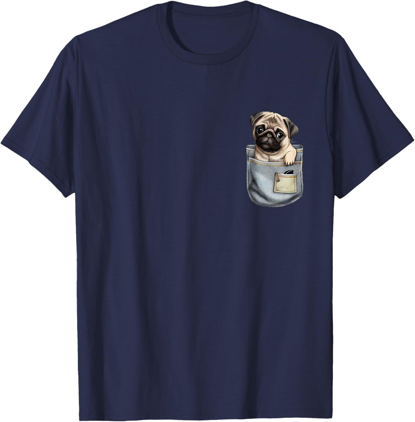 Baby Pug In A Pocket - Dog Breeder Pet Trainer Puppy Lover Women Girls Kids T-Shirt - T-Shirt | Navy
