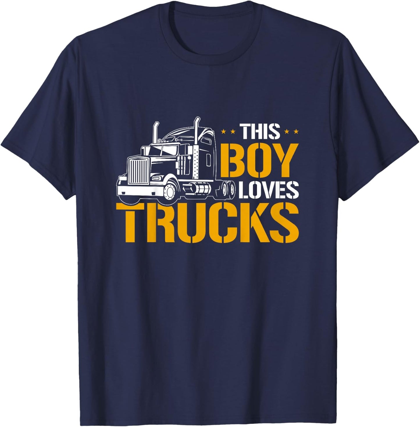 Kids Semi truck Toddler This Boy loves Trucks T-Shirt - T-Shirt | Navy
