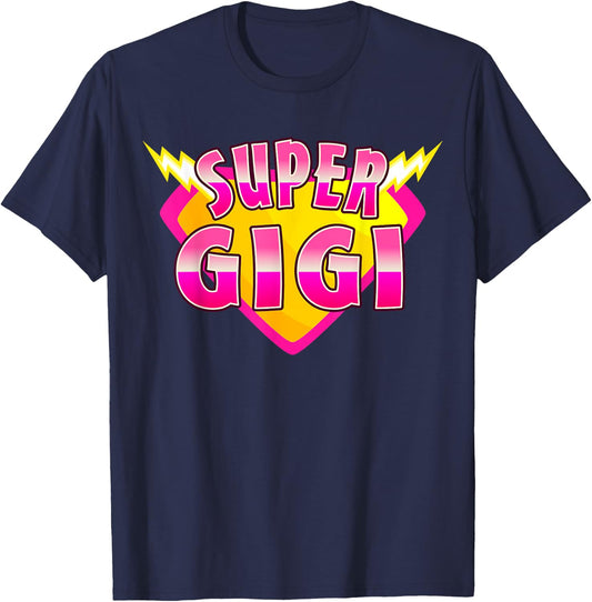 Super Gigi Superhero Grandmother Comic Book Family Matching T-Shirt - T-Shirt | Navy