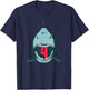 Megalodon Shark 4th Birthday 4 Years Megalodon Birthday T-Shirt - T-Shirt | Navy