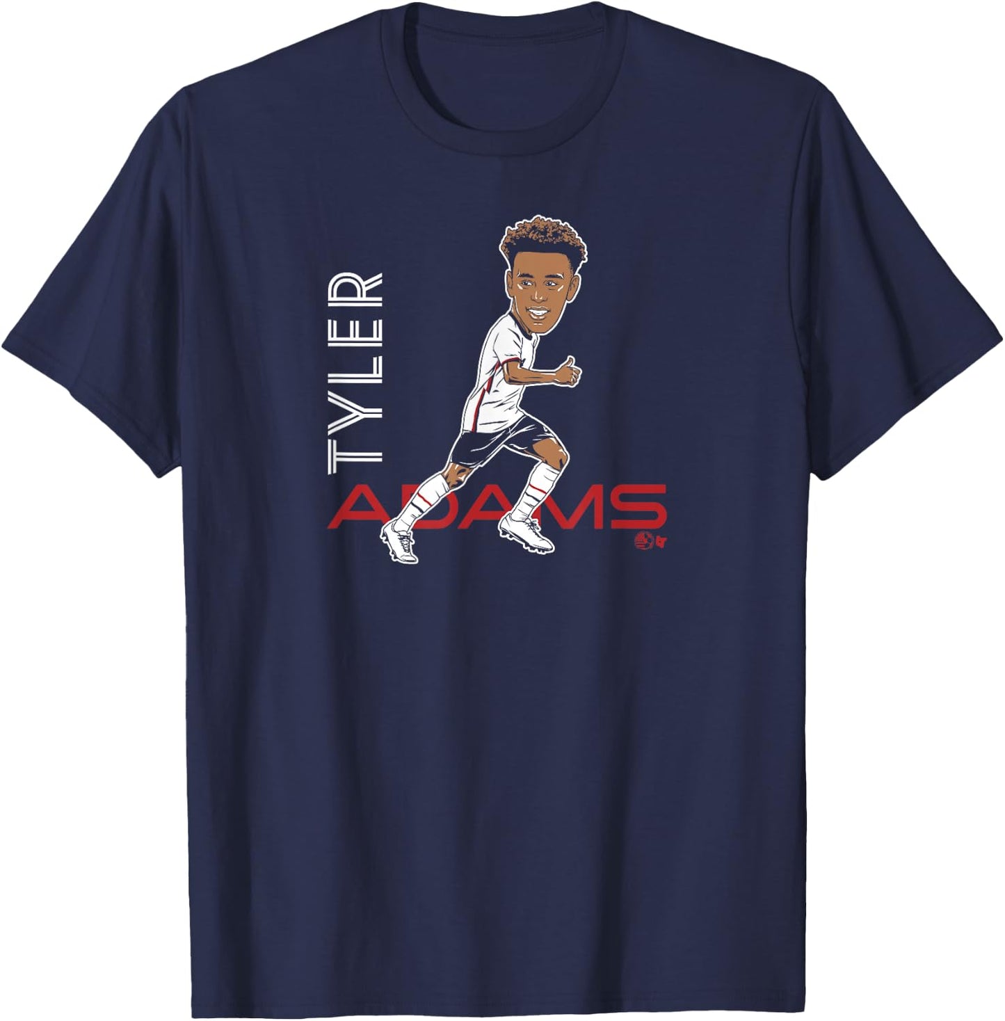 Tyler Adams - Caricature - United States Soccer T-Shirt - T-Shirt | Navy