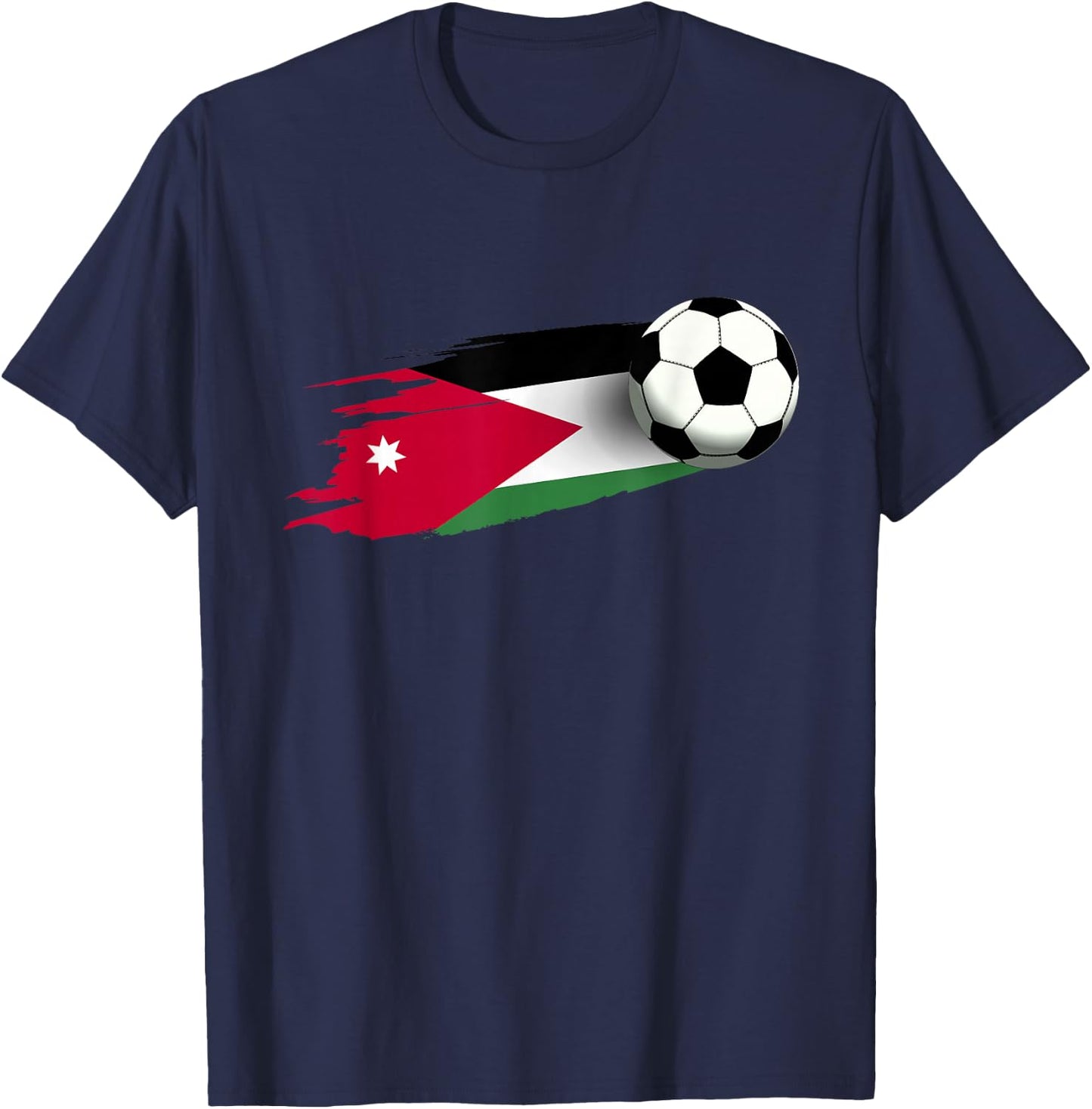 Jordan Flag Jersey Jordanian Soccer Team Jordanian T-Shirt - T-Shirt | Navy