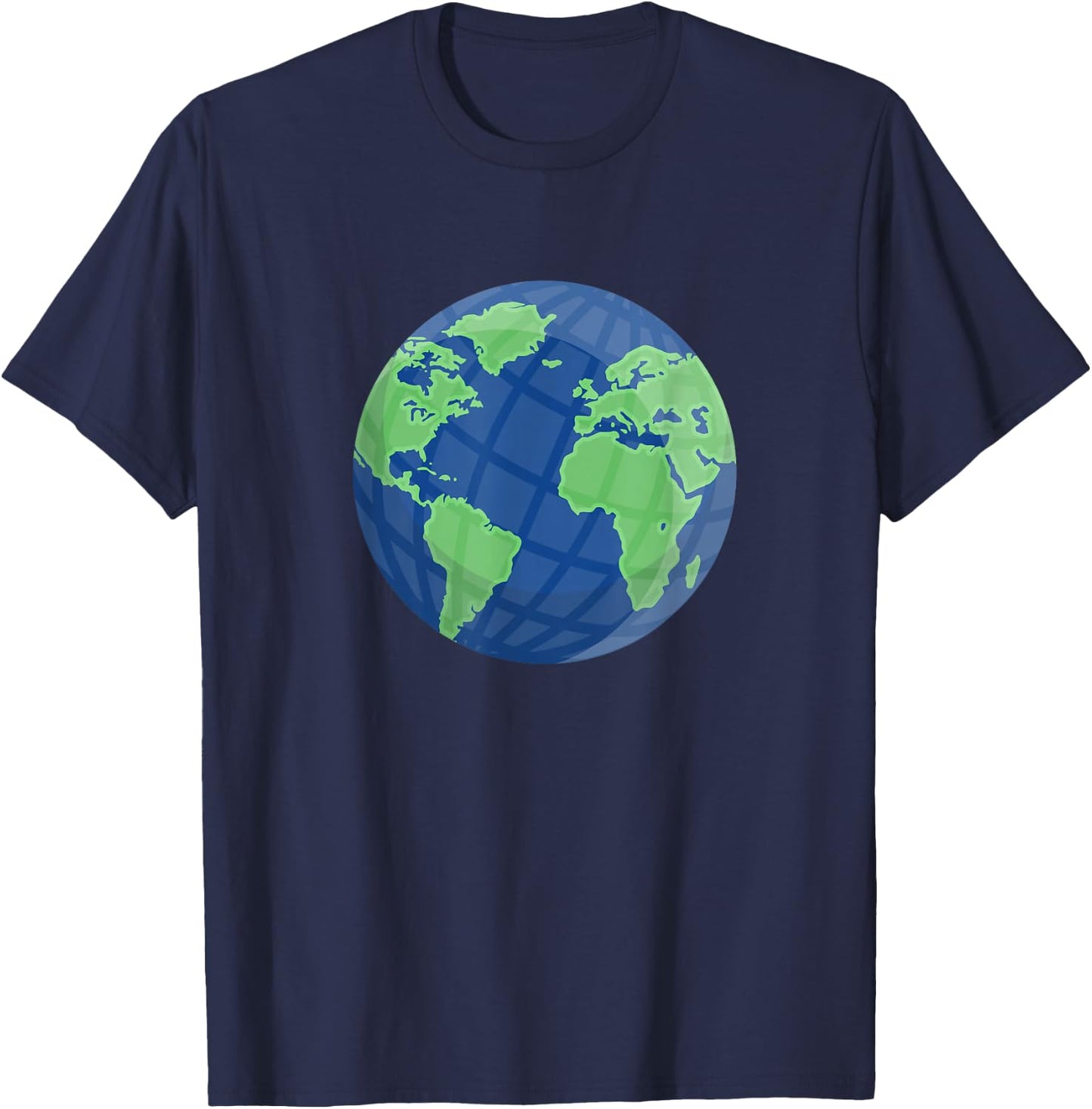 Globe World Map Earth Blue Green Design - World Geography T-Shirt - T-Shirt | Navy
