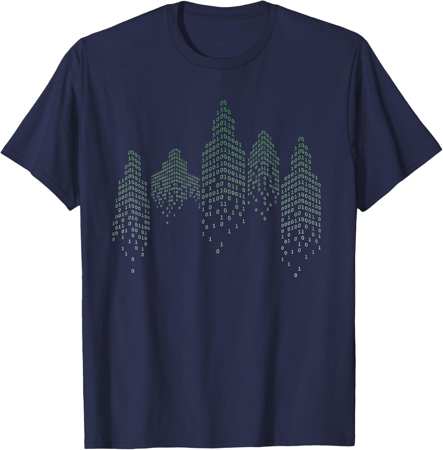 Binary City I Hacker Code Coder Hacking It Programmer T-Shirt - T-Shirt | Navy
