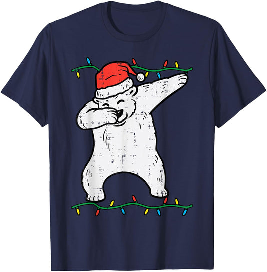 Dabbing Polar Bear Dab Xmas Christmas Boys Kids Girl Youth T-Shirt - T-Shirt | Navy
