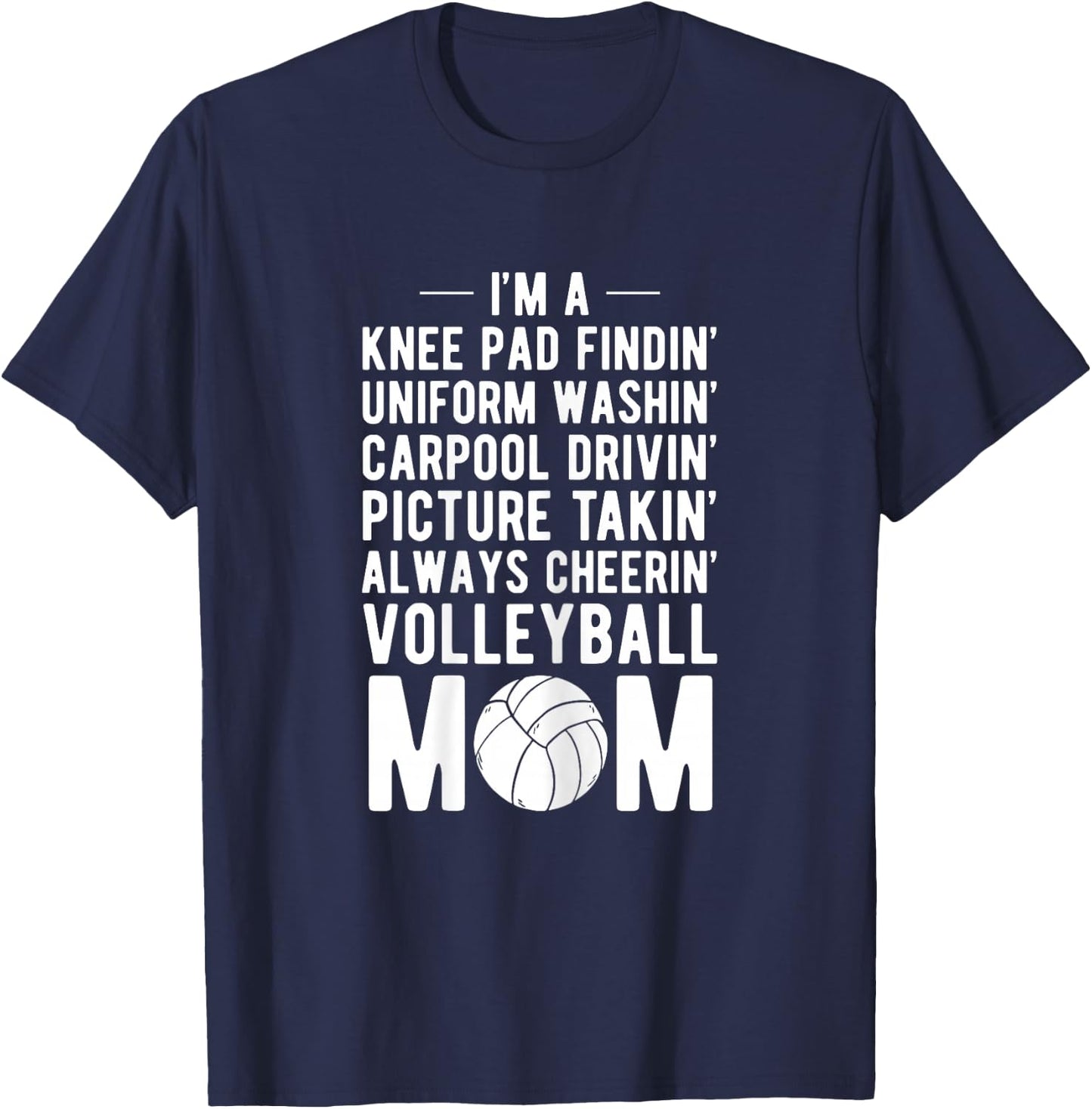 Volleyball Mom Volleyball-Player Volleyball Ball Gift T-Shirt - T-Shirt | Navy