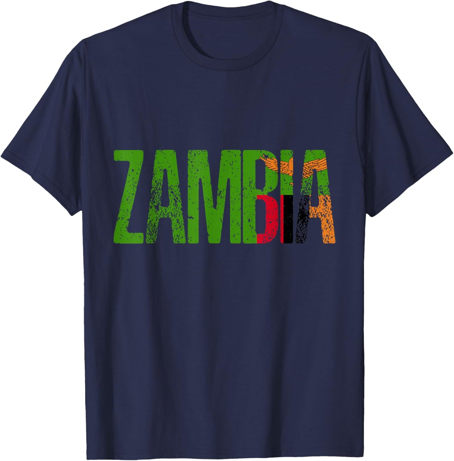 Zambian Country, Zambia Pride, African Heritage T-Shirt - T-Shirt | Navy