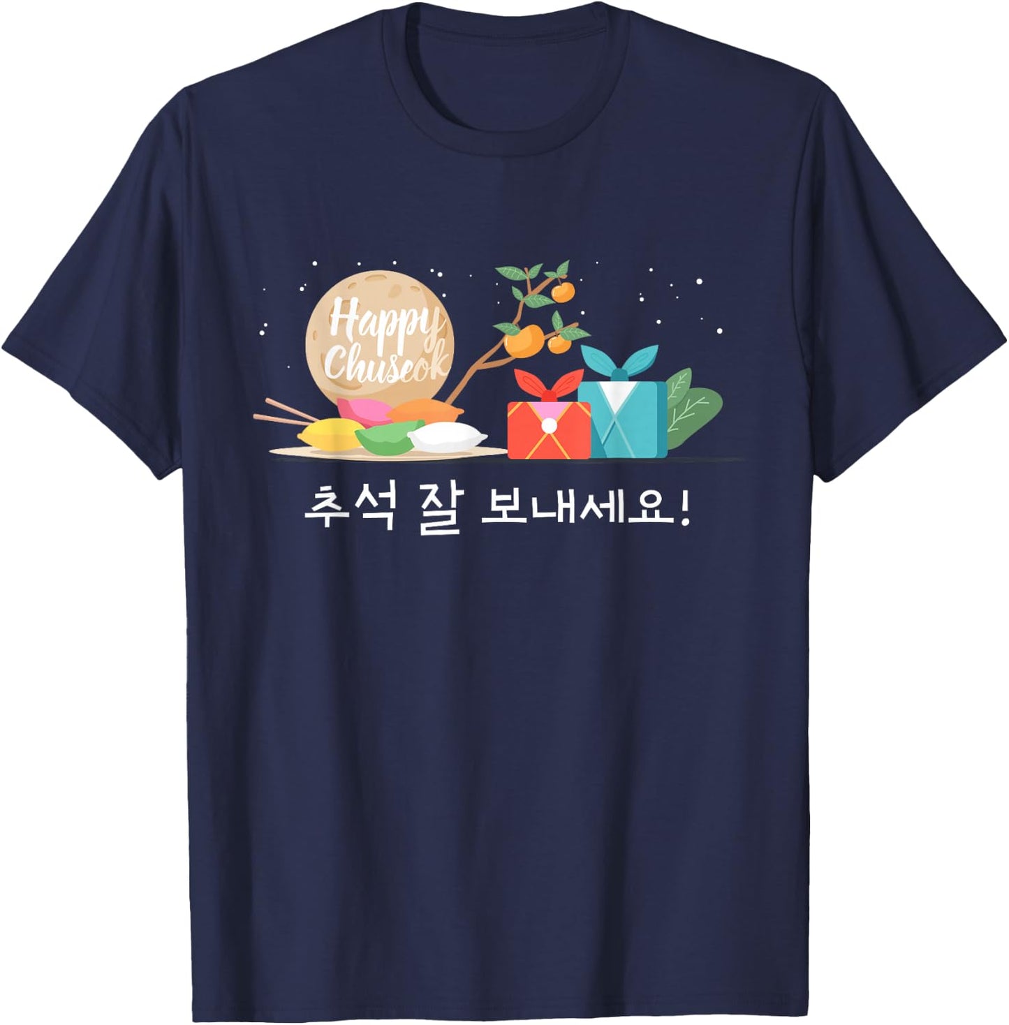 KOREA HAPPY CHUSEOK, Korean Harvest Celebration T-Shirt - T-Shirt | Navy