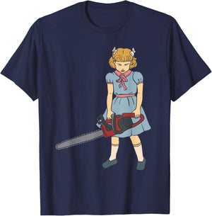 Chainsaw Girl - Gothic Punk Goth Horror Fan - Saw Chainsaws T-Shirt - T-Shirt | Navy