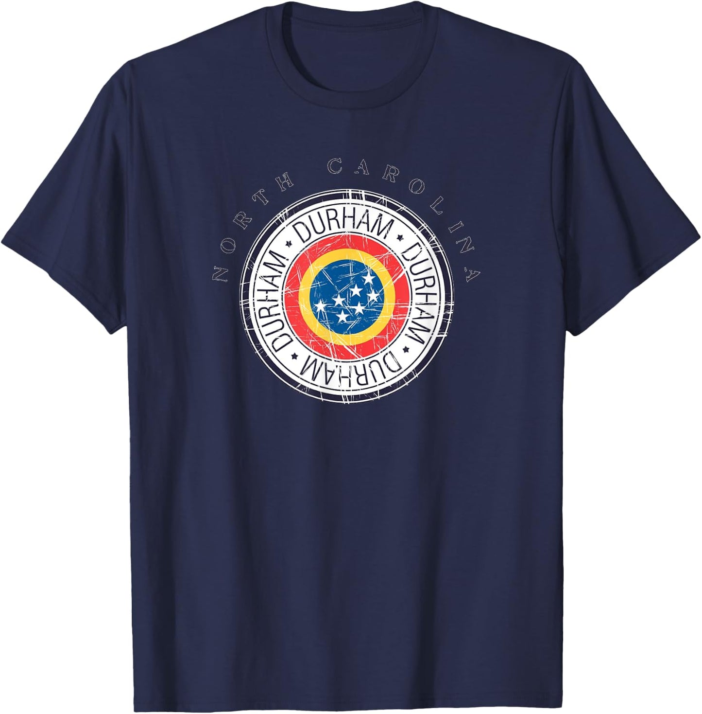 Durham Flag North Carolina State Seal Bull City NC Souvenir T-Shirt - T-Shirt | Navy