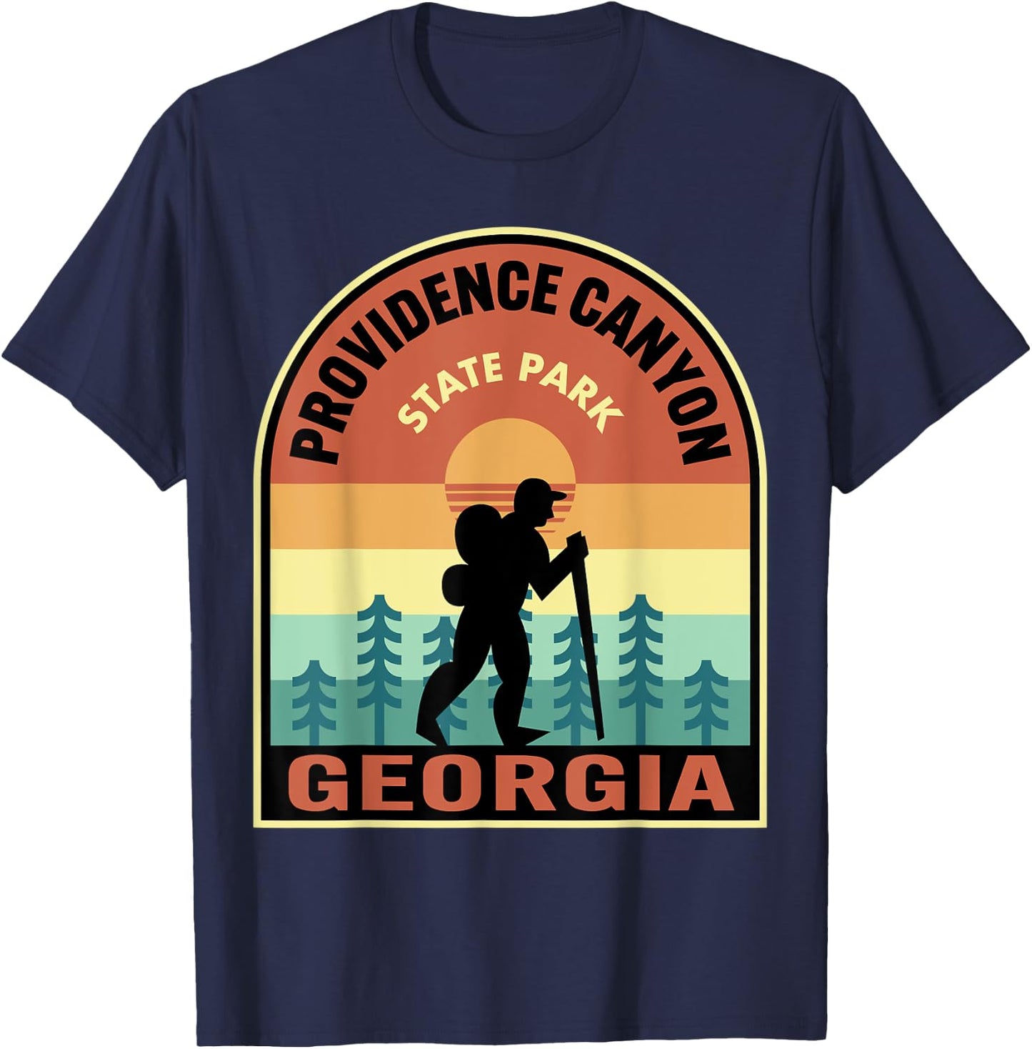 Providence Canyon State Park Georgia Retro Hiking T-Shirt - T-Shirt | Navy