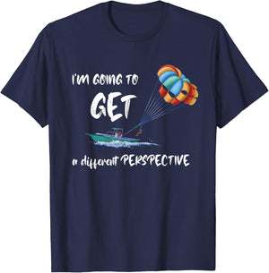 Parasailing Different Perspective Parasailer Parakiting T-Shirt - T-Shirt | Navy
