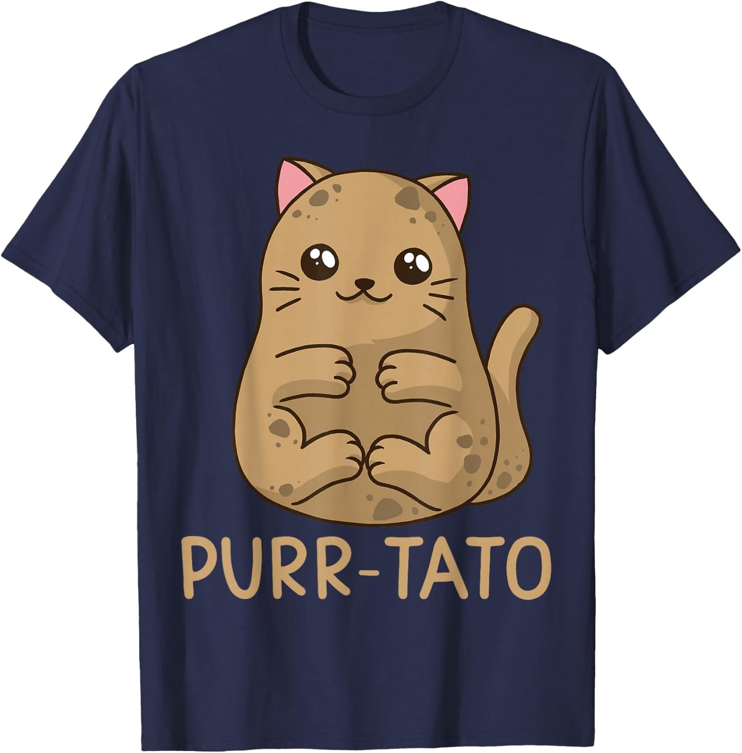 Purrtato Cat Potato Cat Lover Idaho Potatoes T-Shirt - T-Shirt | Navy