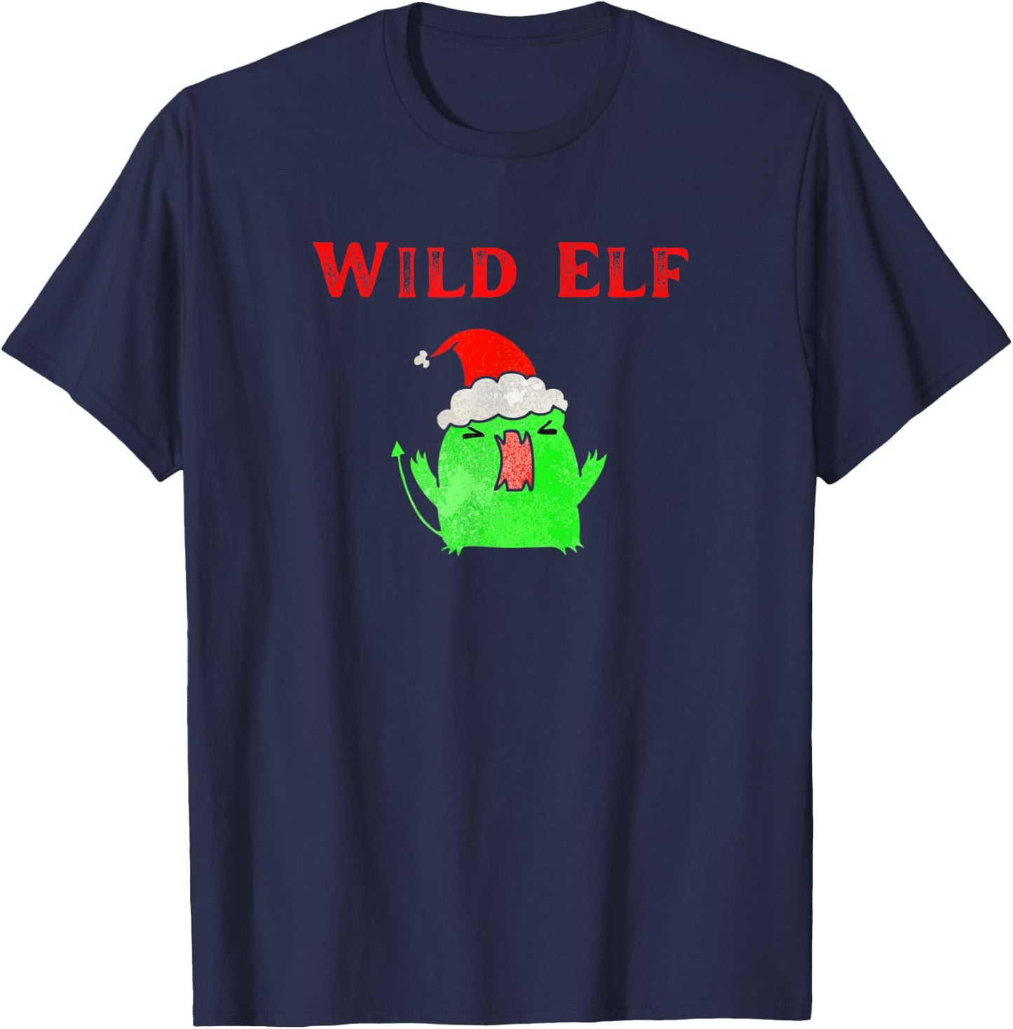 Wild Christmas Elf Funny Grab Idea Yankee Swap T-Shirt - T-Shirt | Navy