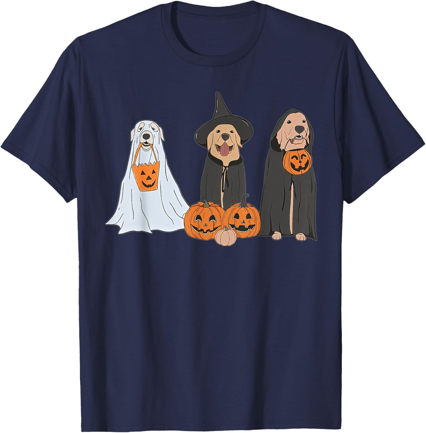 Halloween Labrador Golden Retriever T-Shirt - T-Shirt | Navy
