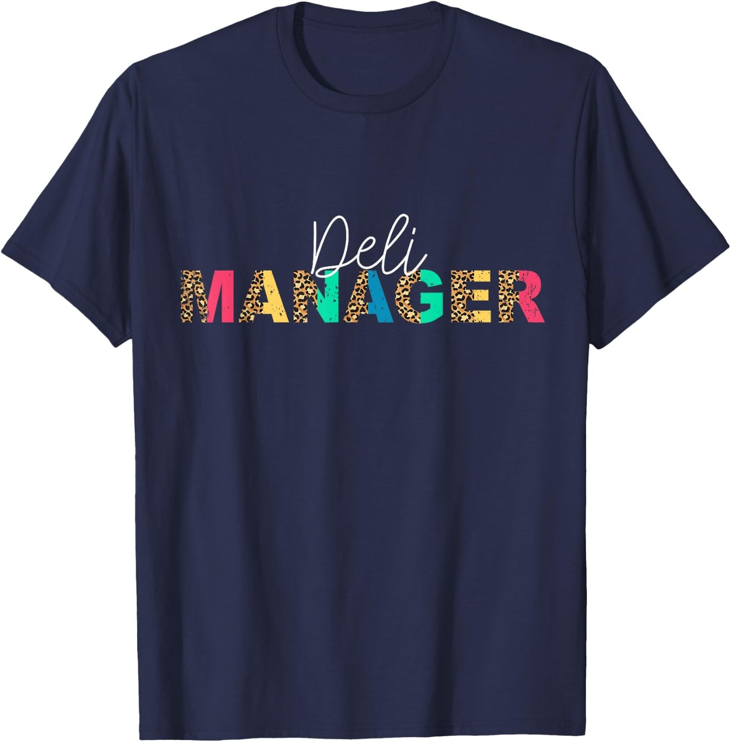 Cute Deli Manager Leopard T-Shirt - T-Shirt | Navy