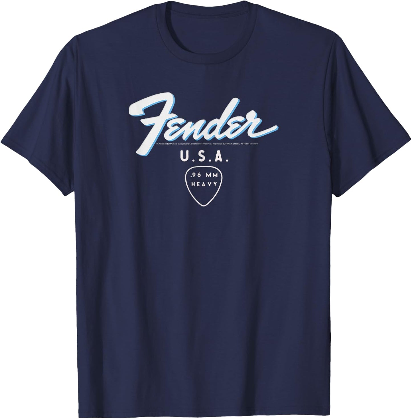 Fender U.S.A 96 MM Heavy Classic Guitar Pick Poster T-Shirt - T-Shirt | Navy