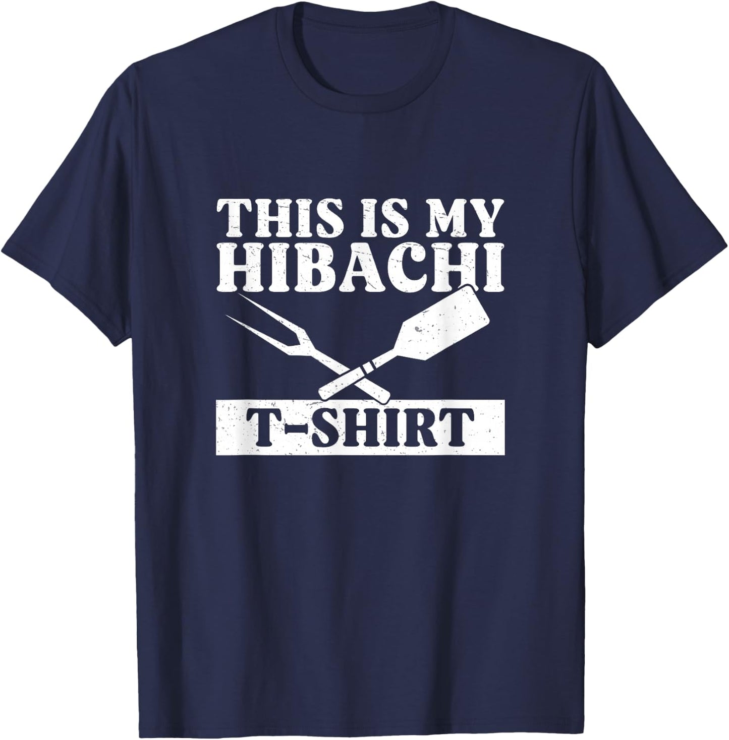 Hibachi Grilling Apparel - Men's Black X-Small Short Sleeve - Funny Japanese Cooking Hibachi T-Shirt - T-Shirt | Navy