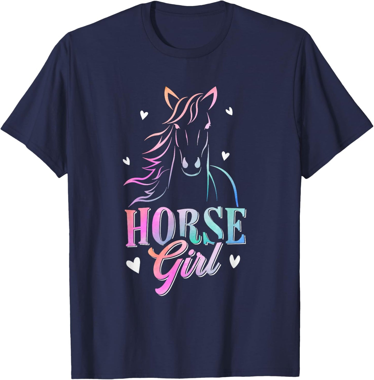 Horse Graphic Women Girls Horseback Riding Horse Lover T-Shirt - T-Shirt | Navy