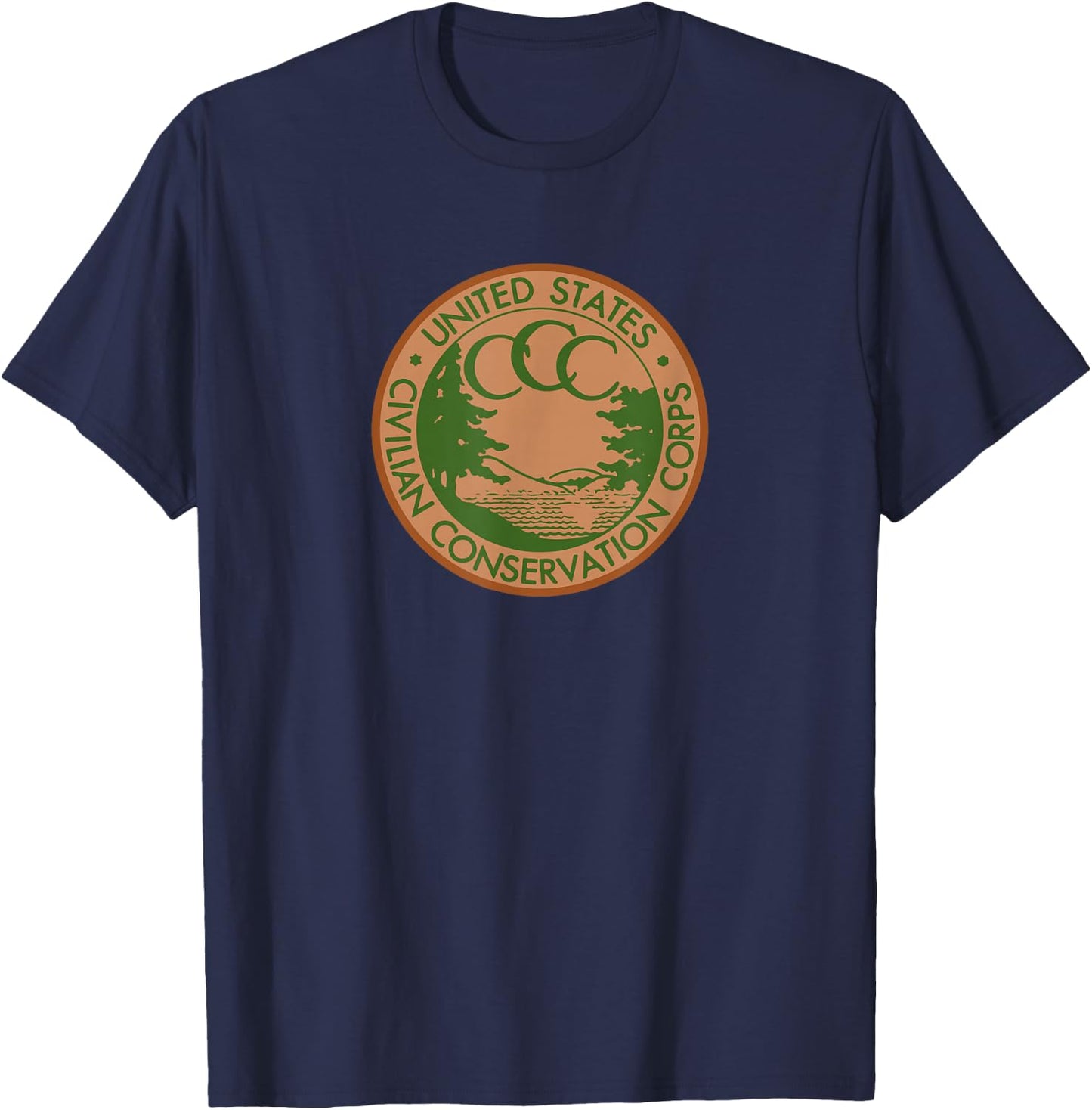 Civilian Conservation Corps CCC Logo Retro Outdoors 1930s T-Shirt - T-Shirt | Navy
