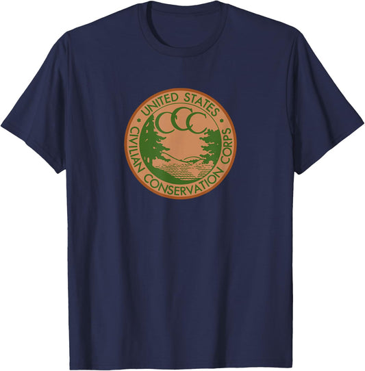 Civilian Conservation Corps CCC Logo Retro Outdoors 1930s T-Shirt - T-Shirt | Navy