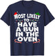Most Likely To Have A Bun In The Oven Christmas Pregnancy T-Shirt - T-Shirt | Navy