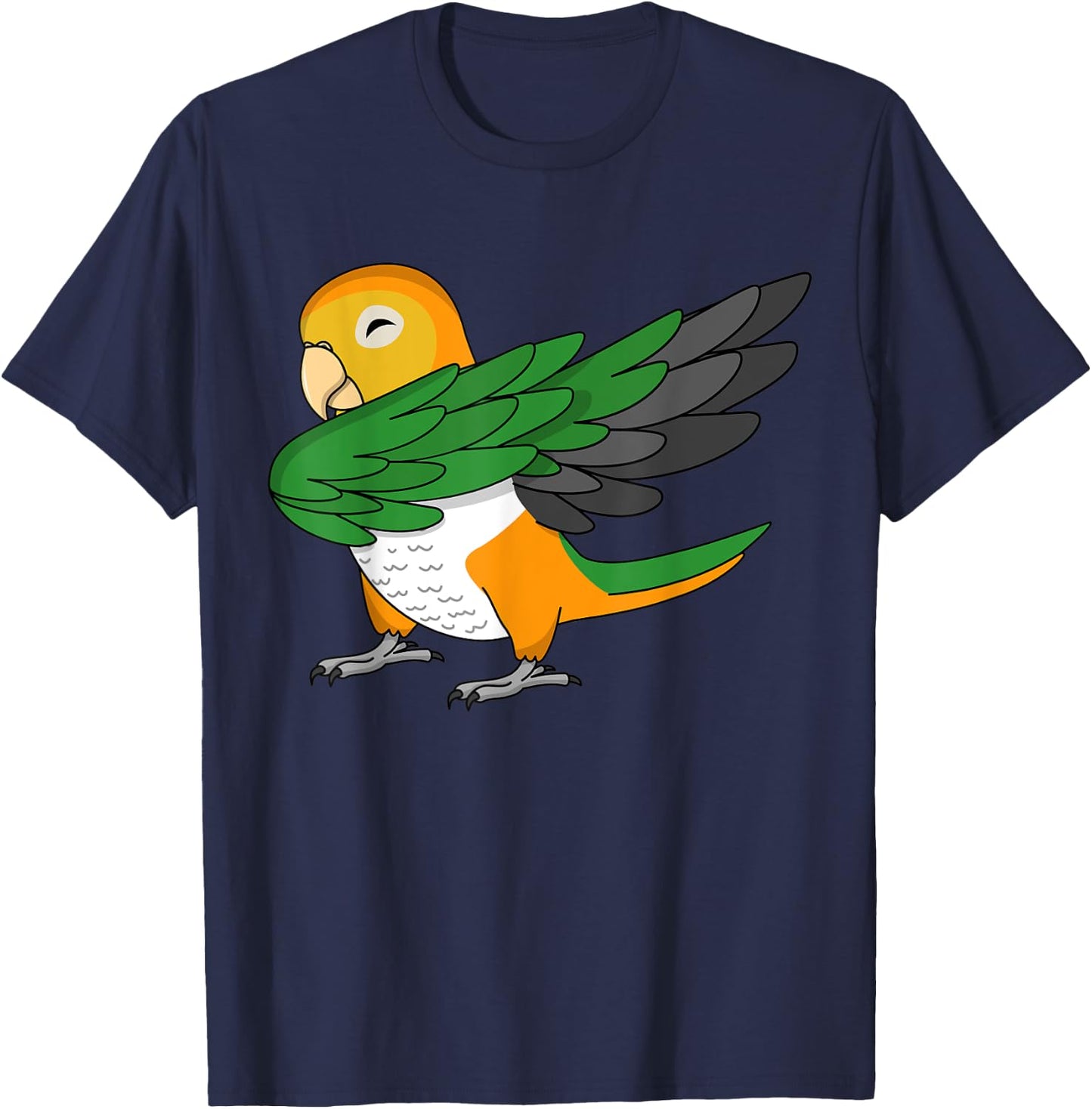 Dabbing Parrot I Funny White-bellied Caique T-Shirt - T-Shirt | Navy