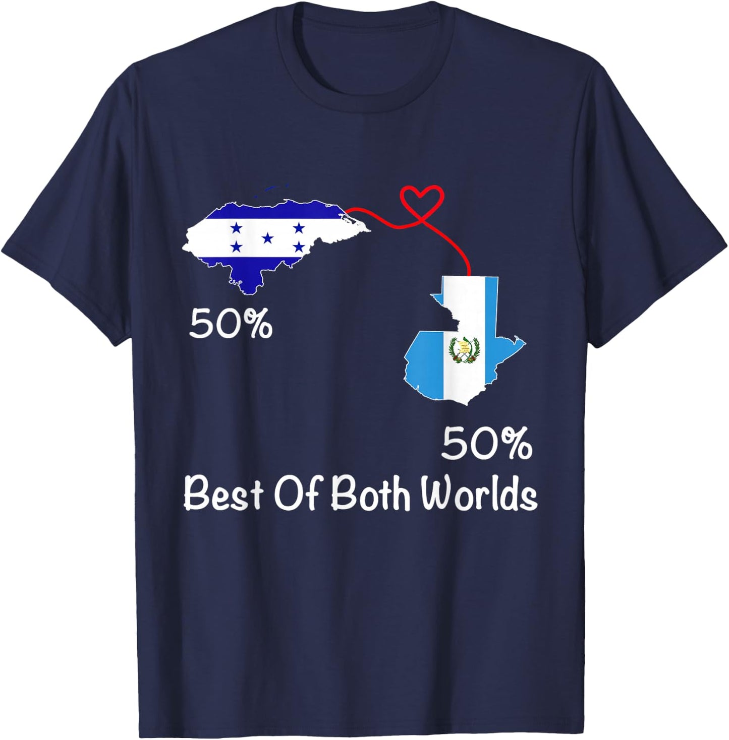 Half Honduran Half Guatemalan Flag Map Guatemala T-Shirt - T-Shirt | Navy