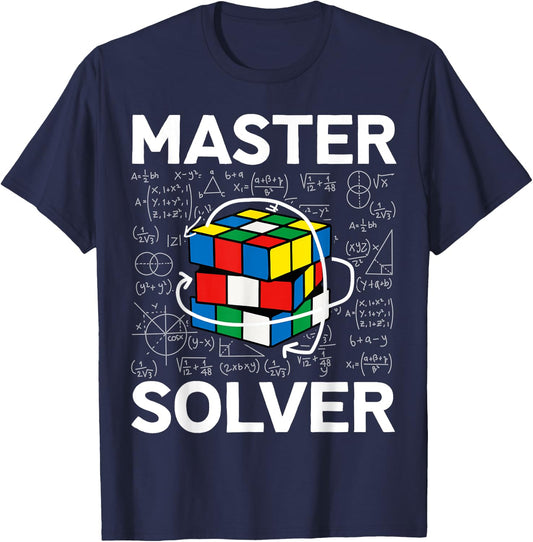 Competitive Puzzle Cube Master Solver Speed Cubing T-Shirt - T-Shirt | Navy