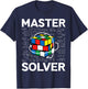 Competitive Puzzle Cube Master Solver Speed Cubing T-Shirt - T-Shirt | Navy