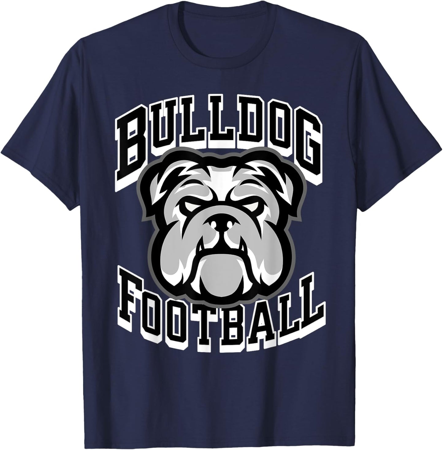 Bulldogs Football Game Day Print Mom Dad Black T-Shirt - T-Shirt | Navy