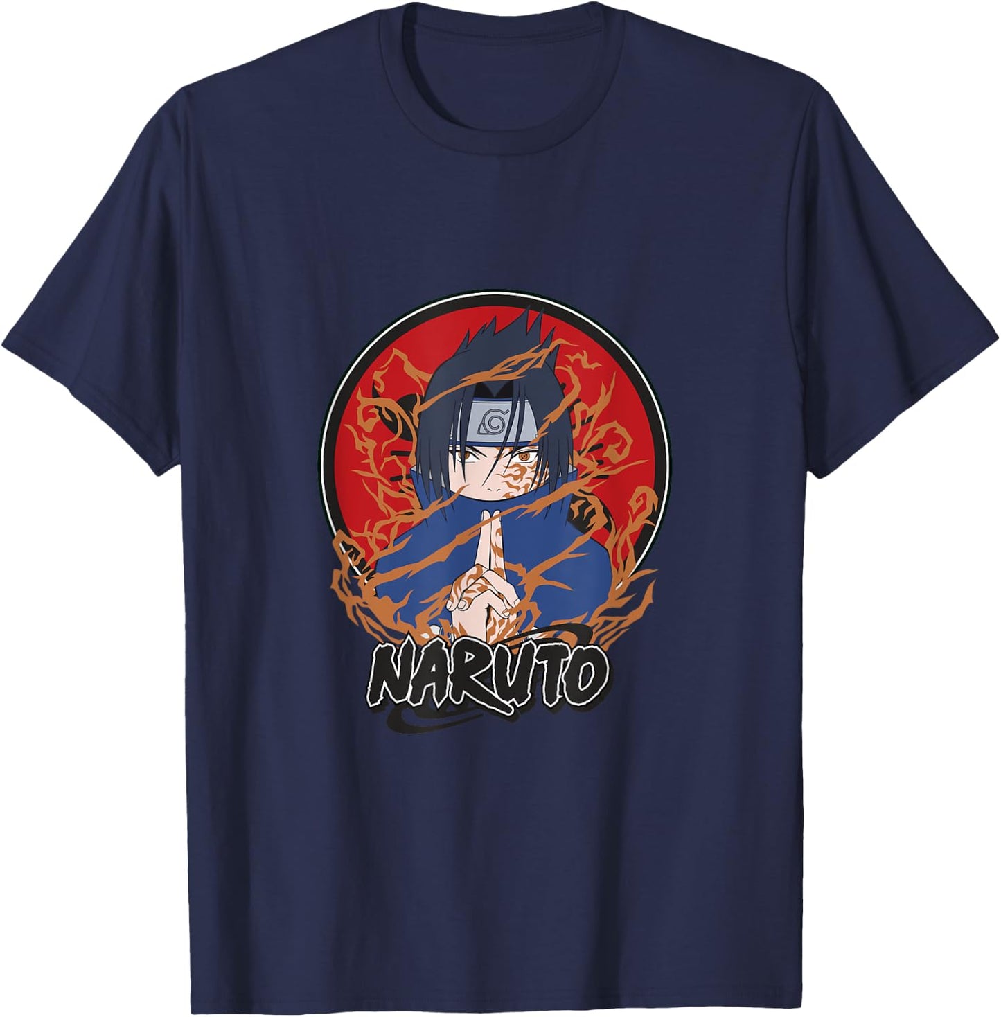 Naruto Classic Sasuke Cursed Seal T-Shirt - T-Shirt | Navy