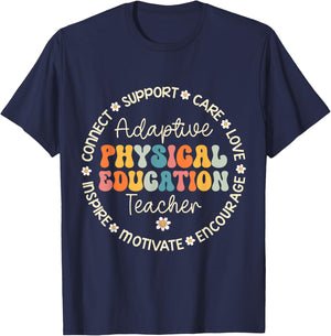 Adaptive Physical Education Teacher Week Back to School Women Girls Kids T-Shirt - T-Shirt | Navy
