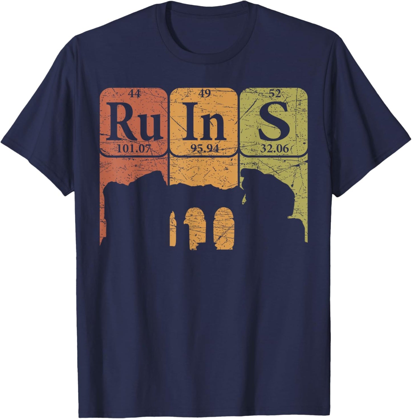 Archeology Ruins Periodic Table Elements Archeologist T-Shirt - T-Shirt | Navy