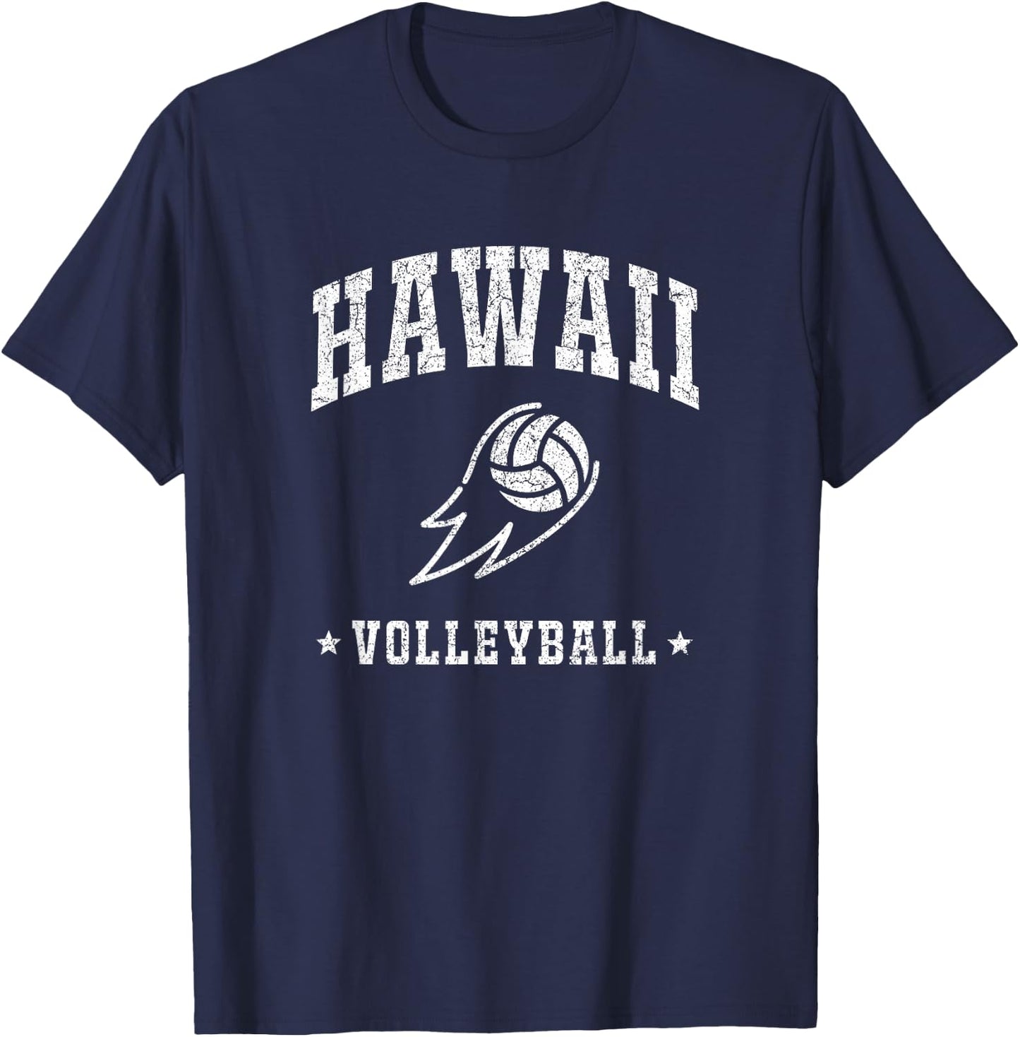 Hawaii Volleyball Vintage Gameday Retro Volleyball Lover T-Shirt - T-Shirt | Navy
