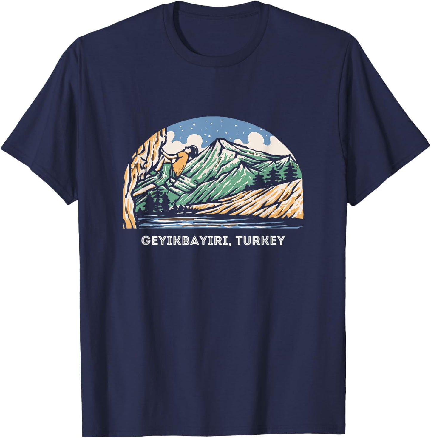 Vintage Geyikbayiri, Turkey Rock Climbing Bouldering T-Shirt - T-Shirt | Navy