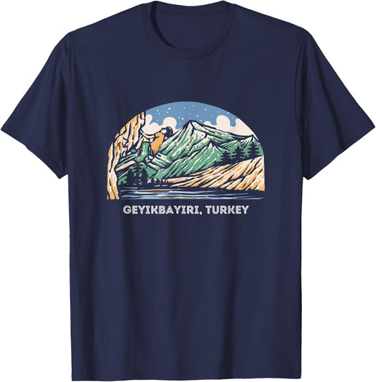 Vintage Geyikbayiri, Turkey Rock Climbing Bouldering T-Shirt - T-Shirt | Navy