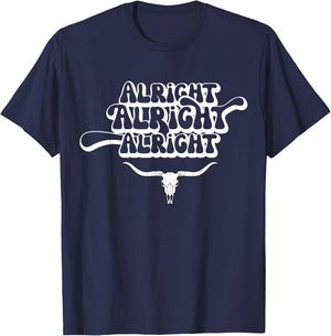 Alright, Alright, Alright Texas Bull Texas Pride State USA T-Shirt - T-Shirt | Navy