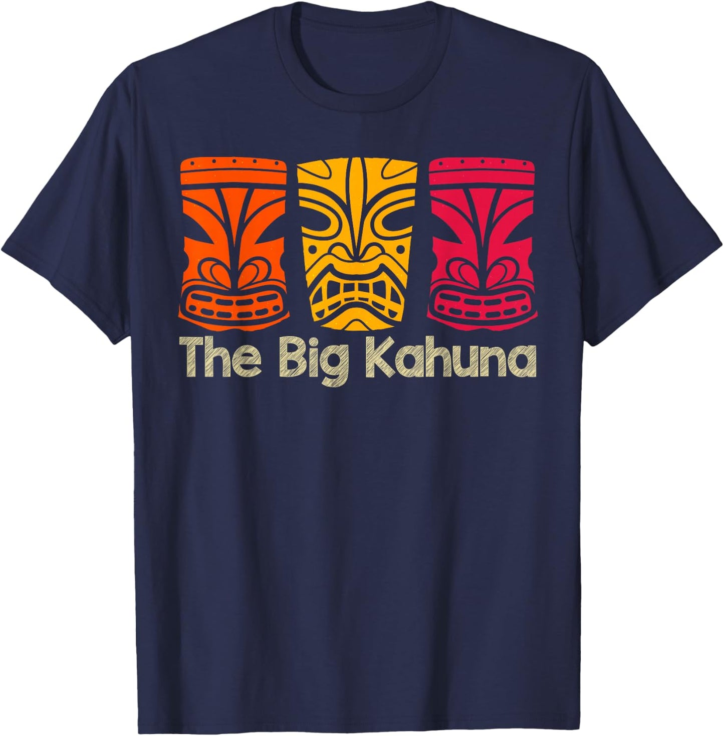 The Big Kahuna Polynesian Surfing Retro Vintage Novelty T-Shirt - T-Shirt | Navy
