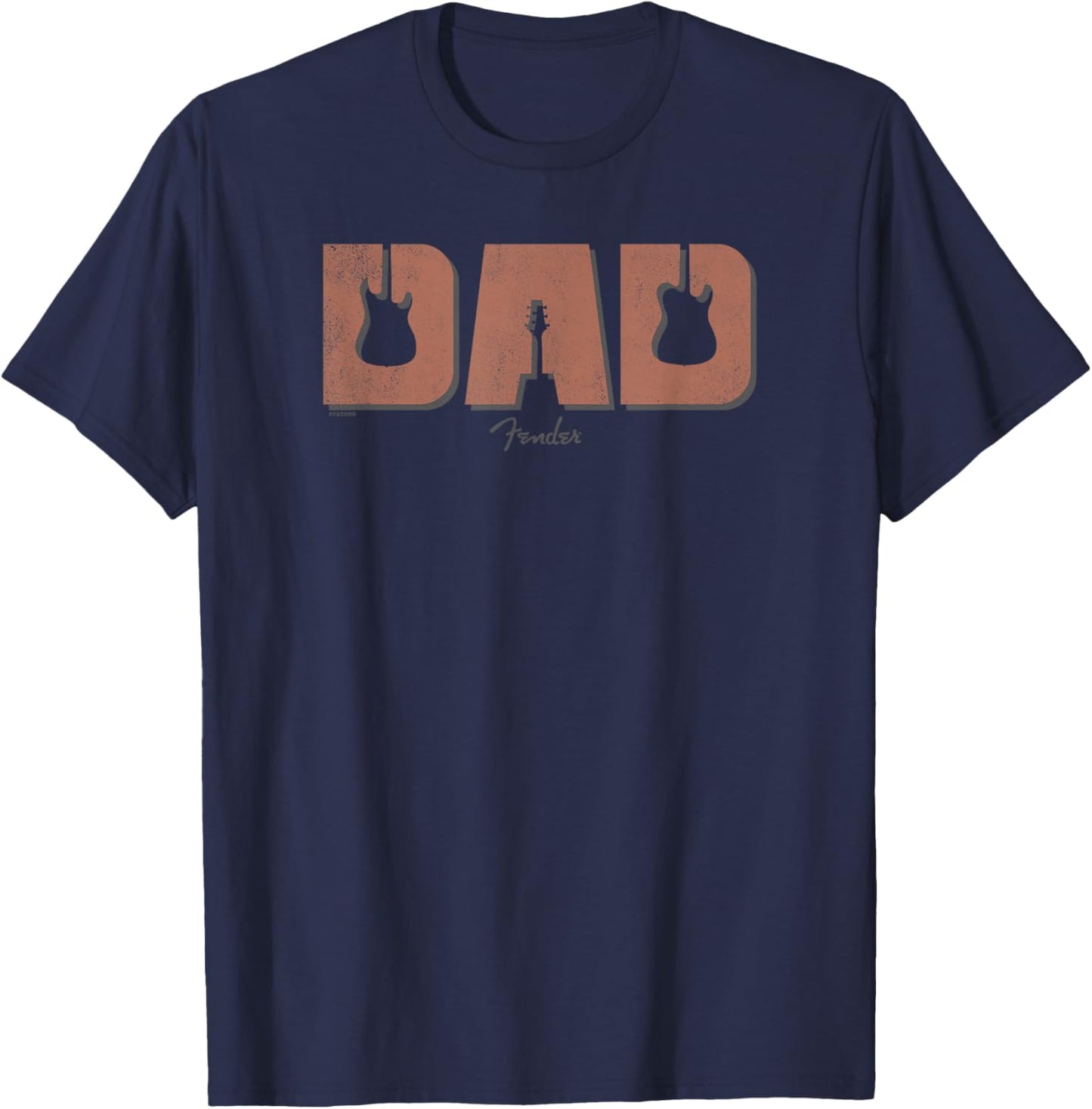 Fender Father's Day Rock Dad Guitars Font Logo T-Shirt - T-Shirt | Navy