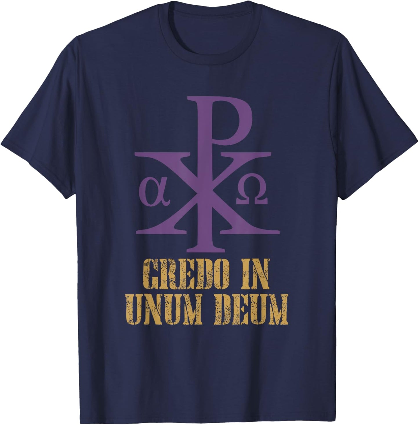 Chi Rho Christogram Catholic T-Shirt - T-Shirt | Navy